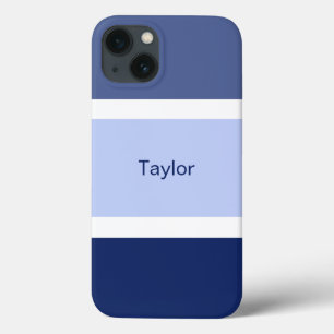 Persoonlijke maritieme strepen blauw en wit Case-Mate iPhone case