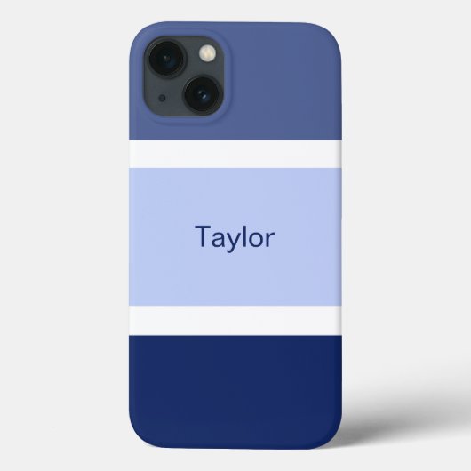 Persoonlijke maritieme strepen blauw en wit Case-Mate iPhone case (Achterkant)