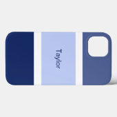 Persoonlijke maritieme strepen blauw en wit Case-Mate iPhone case (Achterkant (horizontaal))