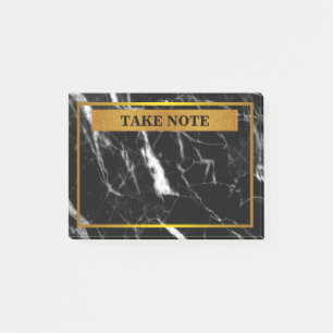 Persoonlijke marmer Neem nota met gouden grens Post-it® Notes