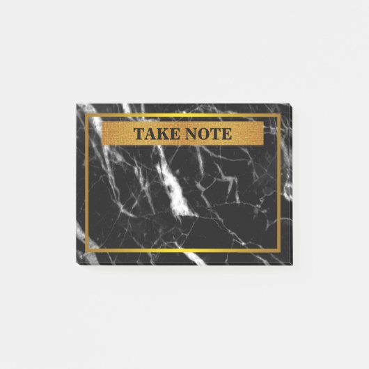Persoonlijke marmer Neem nota met gouden grens Post-it® Notes (Voorkant)
