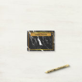 Persoonlijke marmer Neem nota met gouden grens Post-it® Notes (Op bureau)