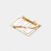 Persoonlijke marmer Neem nota met gouden grens Post-it® Notes (Schuin)