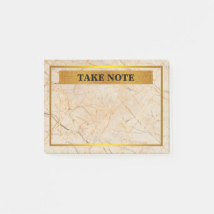 Persoonlijke marmer Neem nota met gouden grens Post-it® Notes