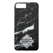 Persoonlijke marmeren telefoonhoes met monogram Zw Case-Mate iPhone Case (Achterkant)