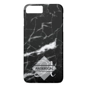 Persoonlijke marmeren telefoonhoes met monogram Zw Case-Mate iPhone Case