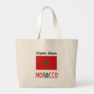 Persoonlijke Marokkaanse vlag Grote Tote Bag