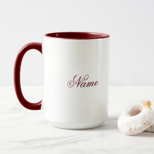 Persoonlijke Maroon Combo Mok Met Aangepaste Naam
