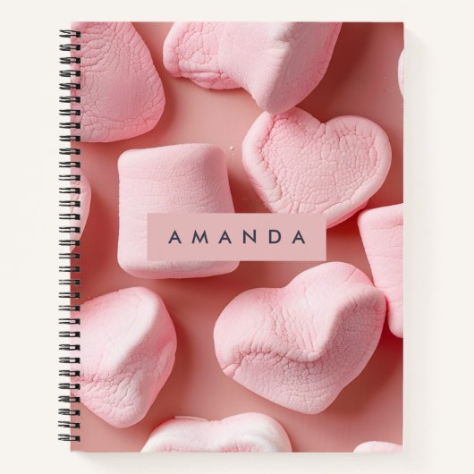 Persoonlijke Marshmallow Harten & Stippen Notitieboek (Voorkant)