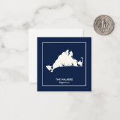 Persoonlijke Martha's wijntuin Silhouette Notitiekaartje (Voorkant / Achterkant in situ)