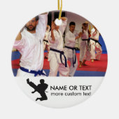 Persoonlijke martial Arts Karate Foto kerstmis Keramisch Ornament (Voorkant)