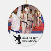 Persoonlijke martial Arts Karate Foto kerstmis Keramisch Ornament (Links)