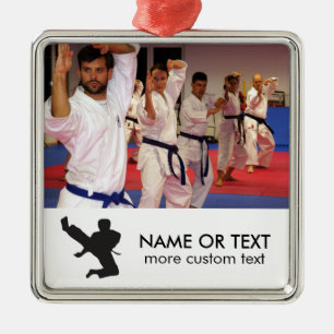 Persoonlijke martial Arts Karate Foto kerstmis Metalen Ornament