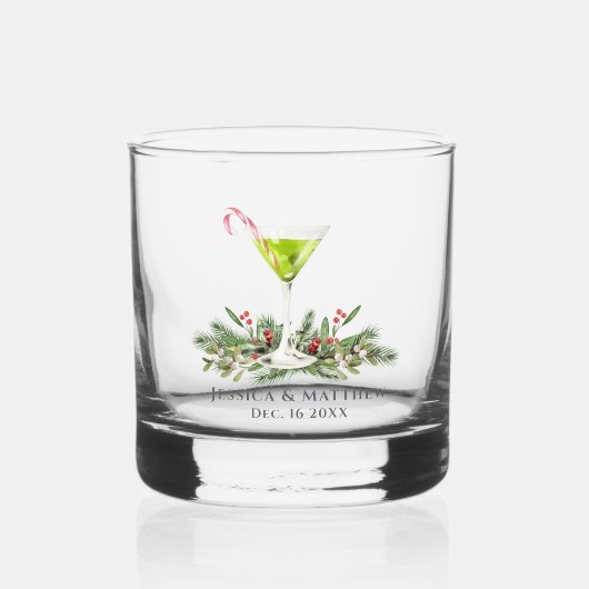 Persoonlijke Martini Candy Cane Cocktail Koppels Whisky Glas (Voorkant)