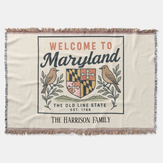 Persoonlijke Maryland Worpdeken Deken (Voorkant)
