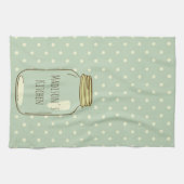 Persoonlijke Mason Jar Kitchen Towel Polka Dots Theedoek (Horizontaal)