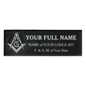 Persoonlijke Masonic Name Badges | Zwart-wit (Voorkant)