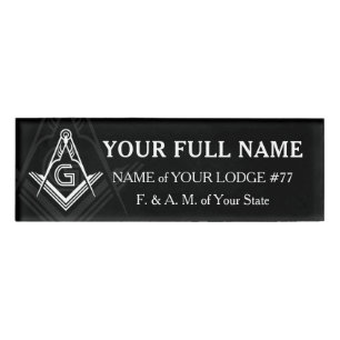Persoonlijke Masonic Name Badges   Zwart-wit