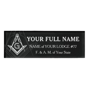 Persoonlijke Masonic Name Badges   Zwart-wit