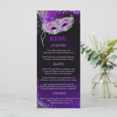 Persoonlijke Masquerade Ball Menu Sjabloon (Staand voorkant)