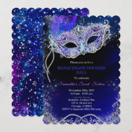 Persoonlijke Masquerade Sneaker Bal Sjabloon Kaart