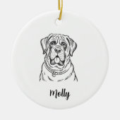 Persoonlijke Mastiff-hond Kerstmis Keramisch Ornament (Voorkant)