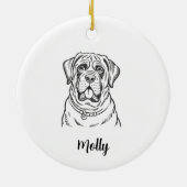Persoonlijke Mastiff-hond Kerstmis Keramisch Ornament (Achterkant)