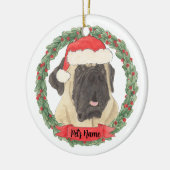 Persoonlijke Mastiff Kerst Keramisch Ornament (Links)