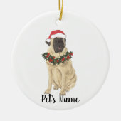 Persoonlijke Mastiff Kerst Keramisch Ornament (Voorkant)
