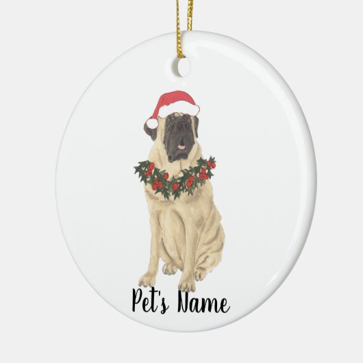 Persoonlijke Mastiff Kerst Keramisch Ornament (Links)