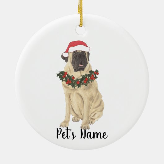 Persoonlijke Mastiff Kerst Keramisch Ornament (Achterkant)
