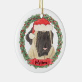 Persoonlijke Mastiff Kerstmis Keramisch Ornament (Rechts)