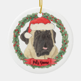 Persoonlijke Mastiff Kerstmis Keramisch Ornament