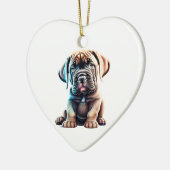 Persoonlijke Mastiff Puppy Keramisch Ornament (Links)