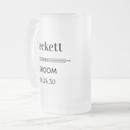 Persoonlijke matglazen bierpul voor de bruidegom matglas bierpul (Voorkant links)