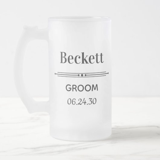 Persoonlijke matglazen bierpul voor de bruidegom matglas bierpul (Links)