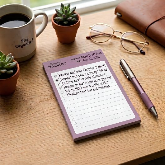 Persoonlijke Mauve Checklijst Post-it® Notes
