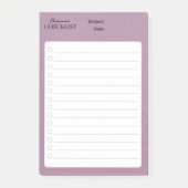 Persoonlijke Mauve Checklijst Post-it® Notes (Voorkant)