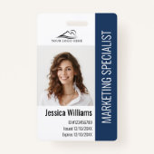 Persoonlijke medewerker Blauwe ID Badge (Voorkant)