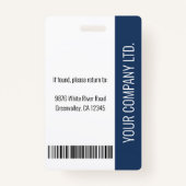 Persoonlijke medewerker Blauwe ID Badge (Achterkant)