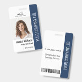 Persoonlijke medewerker Blauwe ID Badge (Voor- en achterkant)