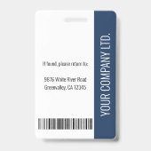 Persoonlijke medewerker Blauwe ID Badge (Achterkant)