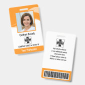 Persoonlijke Medewerker, Foto, Barcode & Logo Badge (Voor- en achterkant)