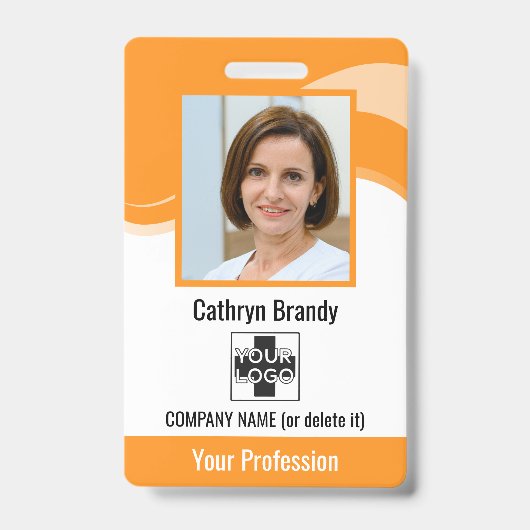 Persoonlijke Medewerker, Foto, Barcode & Logo Badge (Voorzijde)