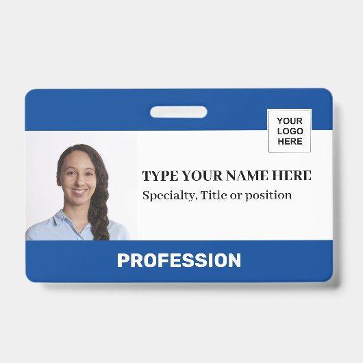 Persoonlijke Medewerker | Foto Logo Barcode Naam Badge (Voorzijde)