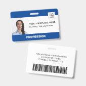 Persoonlijke Medewerker | Foto Logo Barcode Naam Badge (Voor- en achterkant)