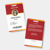 Persoonlijke medewerker Foto Yellow Red ID Badge (Voor- en achterkant)
