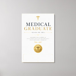 Persoonlijke Medische Afgestudeerde 2026 Award Canvas Afdruk
