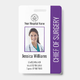 Persoonlijke medische medewerker Foto ID Paars Badge