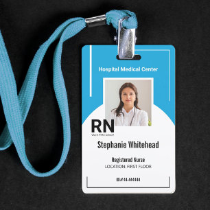 Persoonlijke medische personeelsfoto-ID turquoise Badge